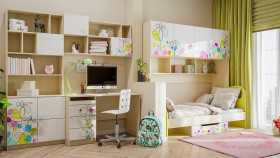 Детская комната Флёр (Белый/корпус Клен) в Нижневартовске - nizhnevartovsk.katalogmebeli.com | фото