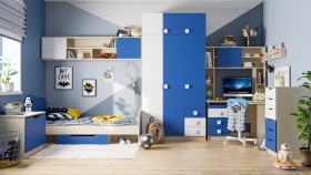 Детская комната Скай (Синий/Белый/корпус Клен) в Нижневартовске - nizhnevartovsk.katalogmebeli.com | фото