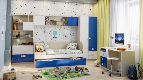 Детская комната Скай Люкс (Синий/Белый/корпус Клен) в Нижневартовске - nizhnevartovsk.katalogmebeli.com | фото