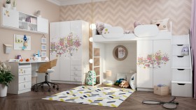 Детская комната Совушки (Белый/корпус Выбеленное дерево) в Нижневартовске - nizhnevartovsk.katalogmebeli.com | фото