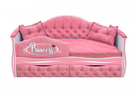 Кровать 160 серии Иллюзия 2 ящика 36 Розовый (мягкий бортик/подушки) в Нижневартовске - nizhnevartovsk.katalogmebeli.com | фото