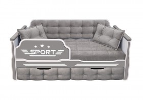 Кровать 170 серии Спорт 2 ящика 45 Серый (подушки) в Нижневартовске - nizhnevartovsk.katalogmebeli.com | фото