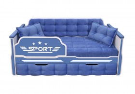 Кровать 170 серии Спорт 2 ящика 85 Синий (подушки) в Нижневартовске - nizhnevartovsk.katalogmebeli.com | фото