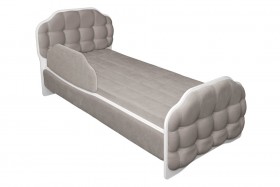 Кровать 190 Атлет Lux 96 Серый (мягкий бортик) в Нижневартовске - nizhnevartovsk.katalogmebeli.com | фото