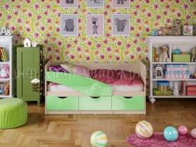 Кровать Бабочки 2,0м (Салатовый металлик) в Нижневартовске - nizhnevartovsk.katalogmebeli.com | фото