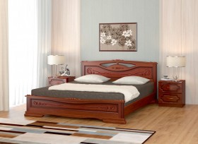 Кровать Карина-7 из массива сосны 1400*2000 Орех в Нижневартовске - nizhnevartovsk.katalogmebeli.com | фото