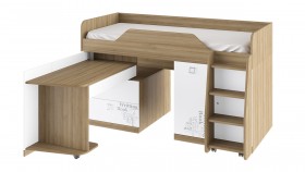 Кровать комбинированная «Оксфорд» (Ривьера/Белый с рисунком) в Нижневартовске - nizhnevartovsk.katalogmebeli.com | фото 3