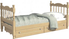 Кровать одинарная Аленка из массива сосны 800*1890 Сосна в Нижневартовске - nizhnevartovsk.katalogmebeli.com | фото 1