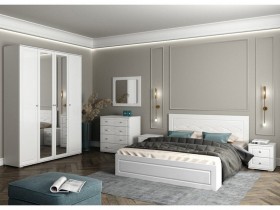 Модульная спальня Барселона (Белый/Белый глянец) в Нижневартовске - nizhnevartovsk.katalogmebeli.com | фото