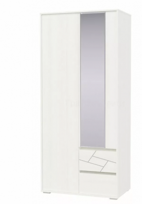Шкаф 2-х дверный с ящиками Аделина 1000 Рамух белый в Нижневартовске - nizhnevartovsk.katalogmebeli.com | фото